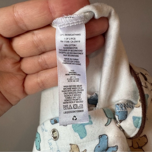 Little Me Baby Pups Dog Print Long Sleeve Footed Snap Sleeper Size Preemie - Picture 11 of 11